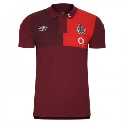 Umbro England Rugby CVC Polo Shirt 2023 2024 Adults Red/Scarlet