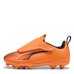 Puma Unisex Kids' Ultra 6 Play V Firm Ground Football Boots Heat Fire-Bla