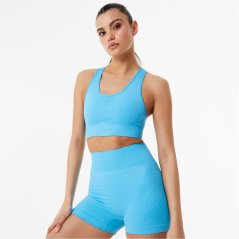 USA Pro Core Seamless Crop Sports Bra Aqua