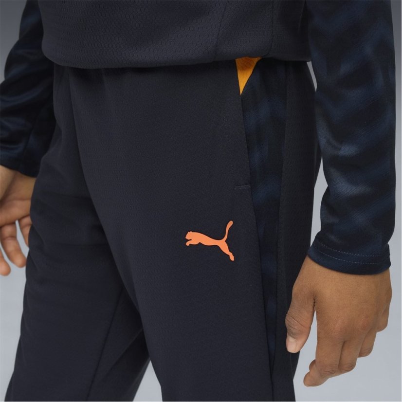 Puma Individual Cup Tracksuit Bottoms Juniors Navy/Orange