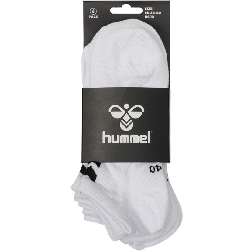 Hummel Chevron 6 Pack of Ankle Socks White