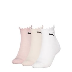 Puma Women Ruffle Quarter 3p Sock Womens Sand Combo