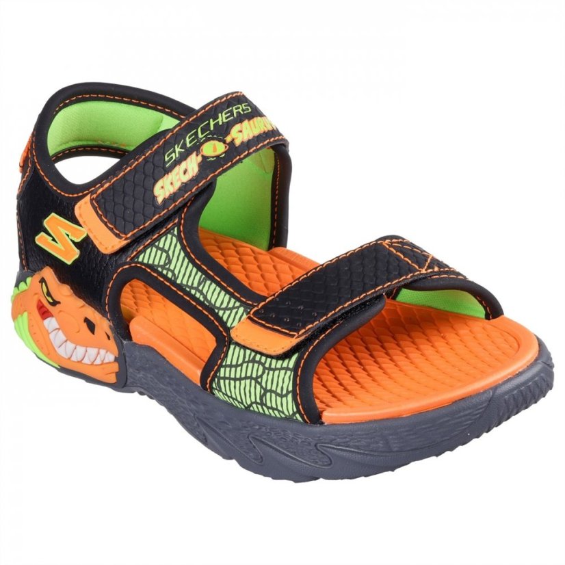 Skechers Creature-Splash Flat Sandals Boys Black/Orange