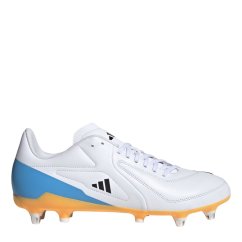 adidas Adizero RS15 Elite Adults Soft Ground Rugby Boots Wht/Blk/luc