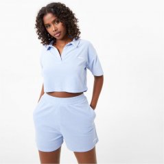 Slazenger ft. Wolfie Cindy Towelling Cropped Polo Womens Baby Blue