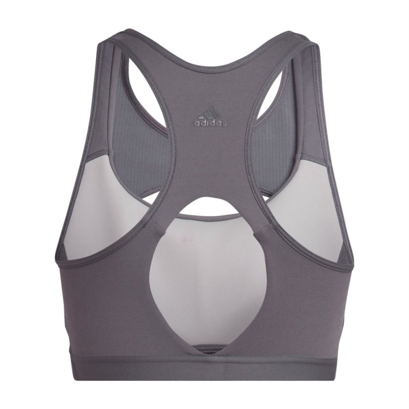 adidas CoreFlow Studio Medium-Support Yoga Wind Bra Womens Grey