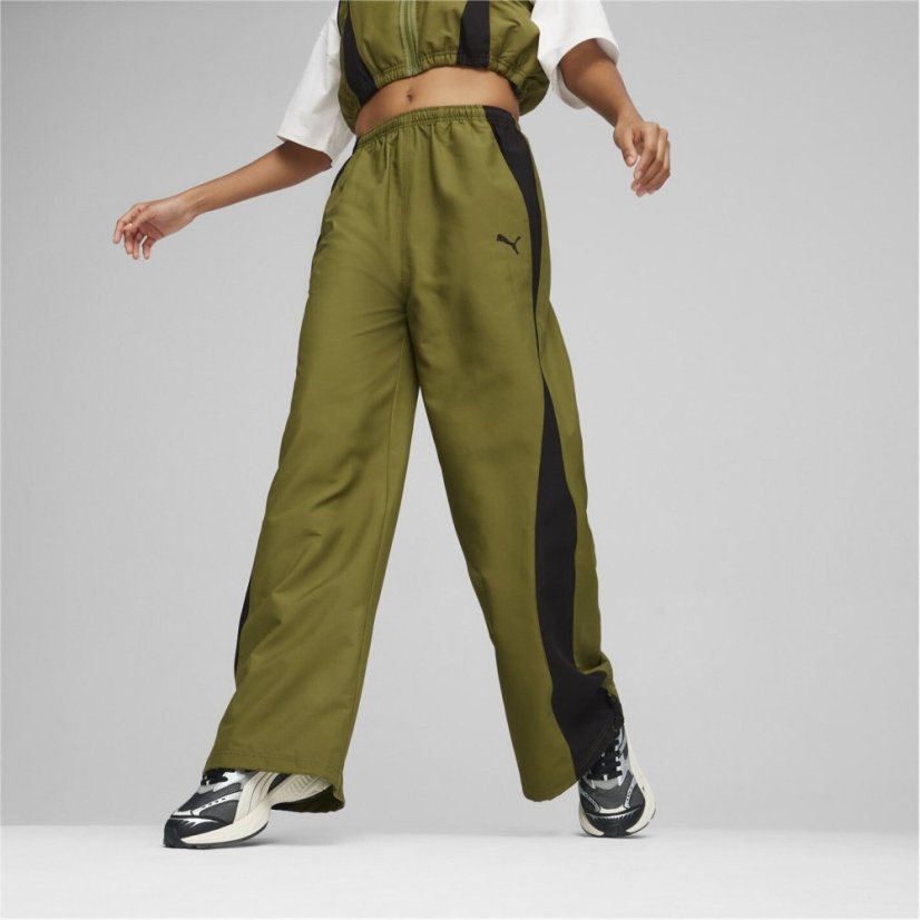 Puma Dare To Relaxed Parachute Pants Wv Jogger Womens Olive