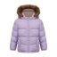 SoulCal Kids' 2 Zip Bubble Hooded Long Sleeve Short Puffer Jacket Purple