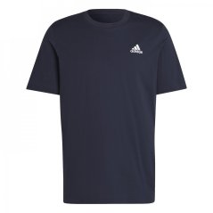adidas Essentials Single Jersey Linear Embroidered Logo pánské tričko Navy