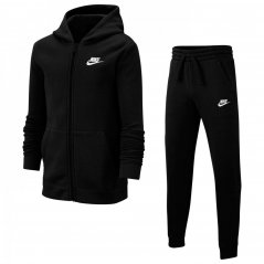 Nike Fleece Tracksuit Junior Boys Black/White
