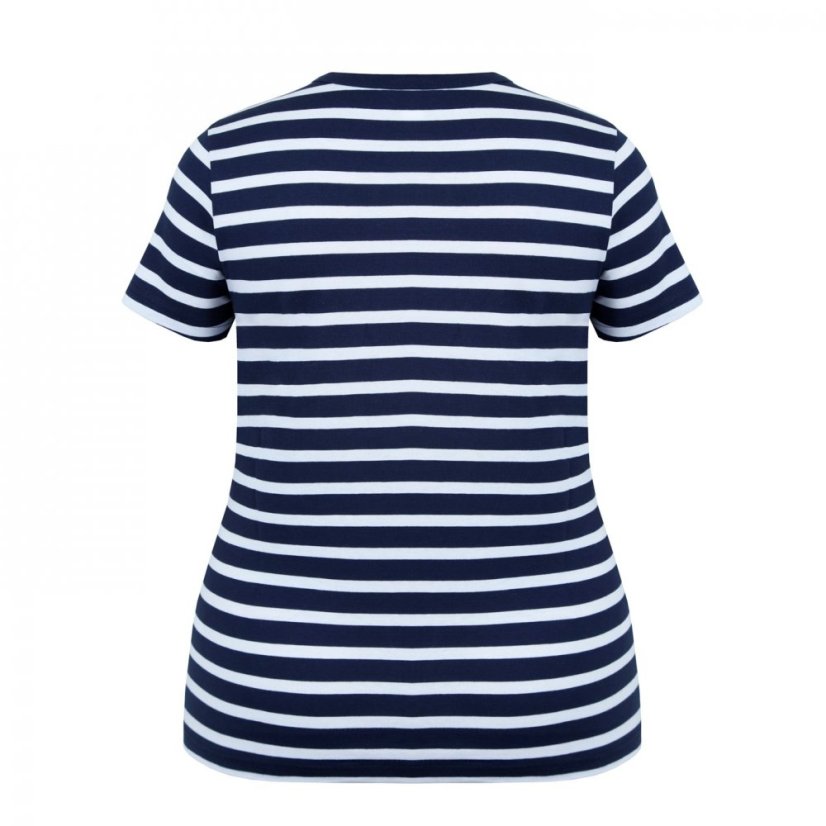 Miso Printed Boyfriend T Shirt Navy Stripe