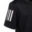 adidas 3 Stripe Polo Shirt Junior Boys Black - Veľkosť: 7-8 Years