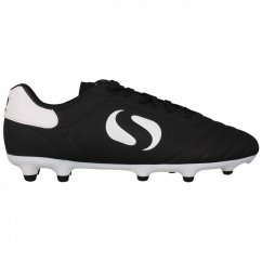 Sondico Strike Firm Ground Juniors Football Boots Black/White