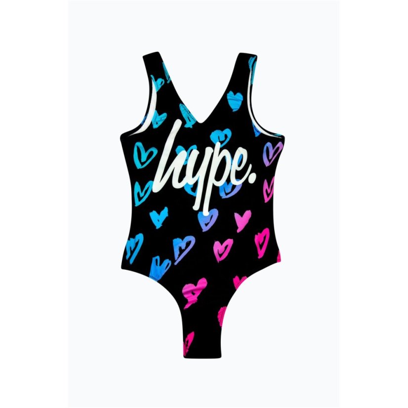 Hype Kids' Heart One Piece Swimsuit Multi