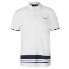 Pierre Cardin Button Stripe Polo Shirt velikost M