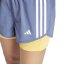 adidas Own the Run 3-Stripes 2-in-1 Shorts Womens Navy/Orange