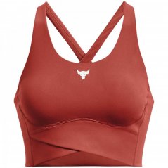 Under Armour Armour Project Rock Crossover Medium Impact Sports Bra Heritage Red