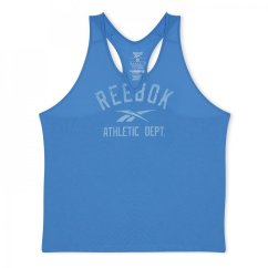 Reebok Workout Ready Supremium Big Logo Tank Top (Plus Si Gym Vest Womens Essential Blue