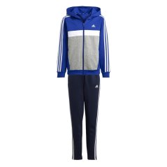 adidas Junior Tiberio Fleece Tracksuit Blue/Grey