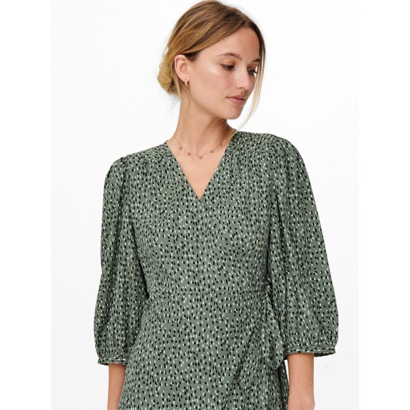 Only Women's Olivia Wrap Dress Balsam Green