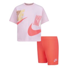 Nike Lets Roll Boxy T-Shirt & Shorts Set Pink