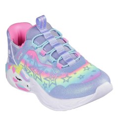 Skechers Lighted Slip-Ins Unicorn Bungee Sne Light Up Trainers Girls Purple