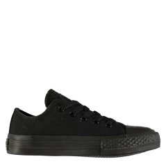 SoulCal Canvas Low Trainers Childrens Black/Black
