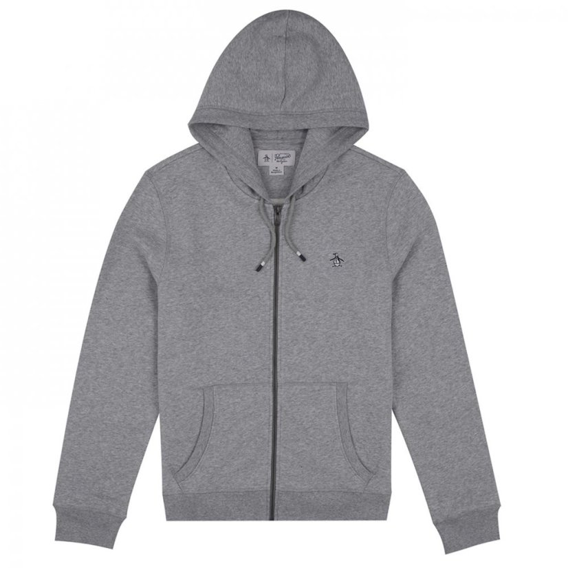 Original Penguin Sticker Pete Full Zip Hoodie Rain Heather