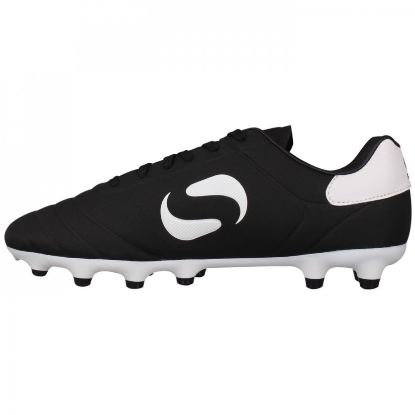 Sondico Strike Firm Ground Juniors Football Boots Black/White