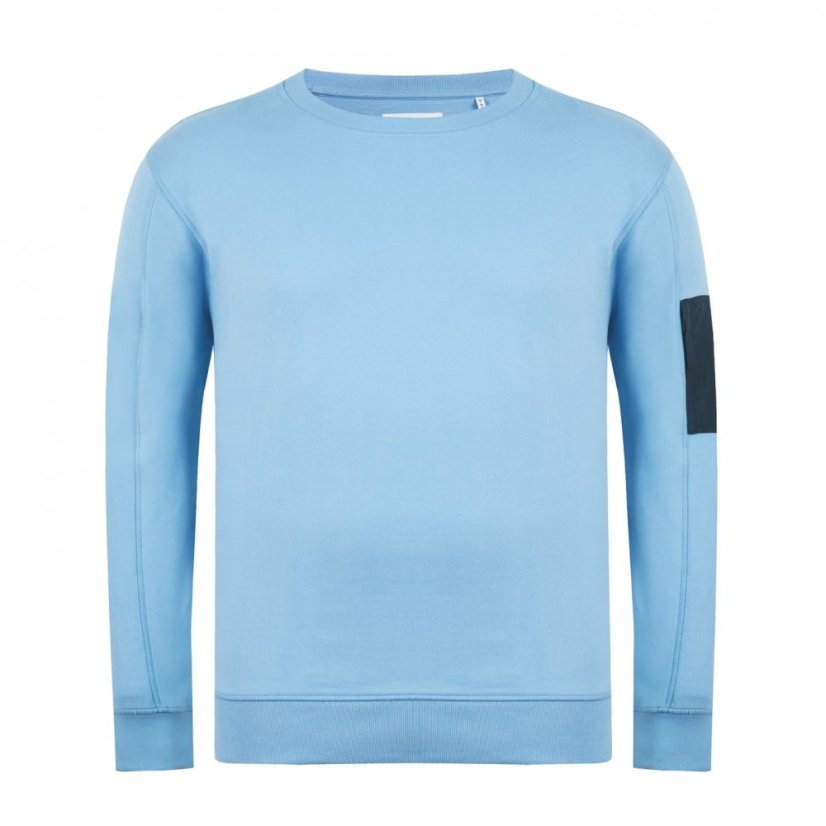 Firetrap Pocket Crew Fleece Sweater Mens Baby Blue