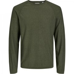 Jack and Jones Knitted Crew Neck Jumper Olive Night