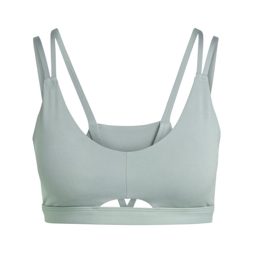 adidas Yoga Studio Luxe Light-Support Bra Womens Low Impact Sports Silver Green