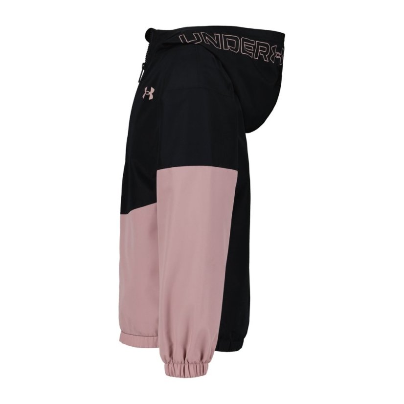 Under Armour Kids' Weatherproof Lightweight Rain Anorak Black/Pink