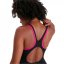 Speedo Women's Boom Logo Splice Muscleback Swimsuit Black Blk/Ele Pink