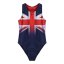 Slazenger Kids' Union Jack Racer Back One Piece Swimsuit Blue/Red/Wht