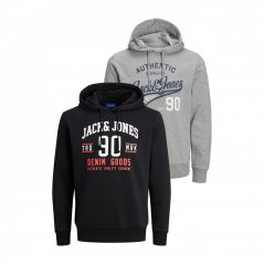 Jack and Jones Ethan 2-Pack Hoodie LGM/Black