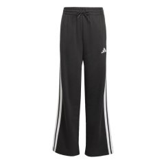 adidas Kids' Wide Leg Open Hem Fleece Joggers Black/White