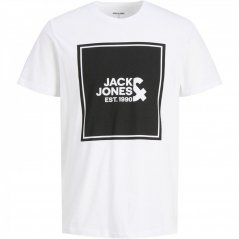 Jack and Jones Box Logo Short Sleeve T-Shirt White