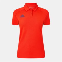 adidas Women's Short-Sleeve Polo Shirt Red