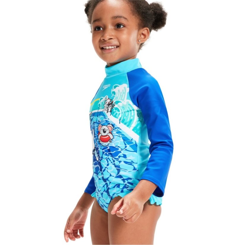 Speedo Frill One Piece Infant Girls Blue/Blue