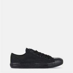 SoulCal Canvas Low Trainers Mens Black/Black