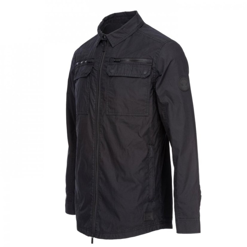 Firetrap Stylish Zip Shacket for Men Black