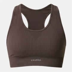 USA Pro UP Seamless Crop Sports Bra Espresso