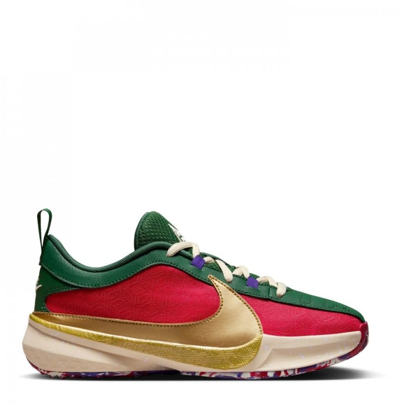 Nike Freak 5 Jnr Basketball Shoe Red/Gold