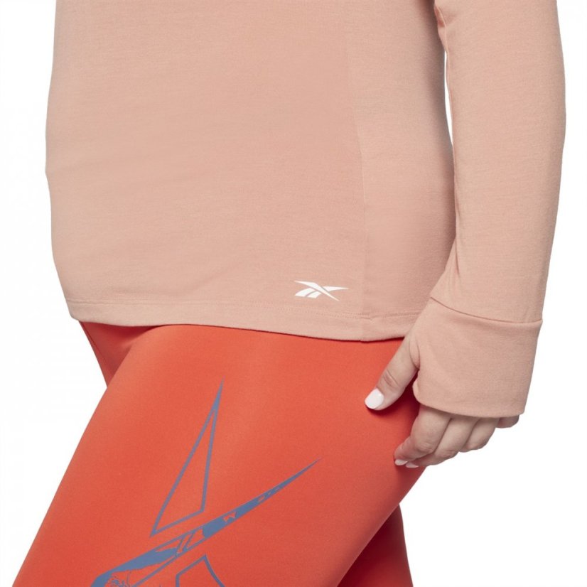 Reebok Workout Ready Supremium Long-Sleeve Top T-Long-Sle Gym Womens Canyon Coral