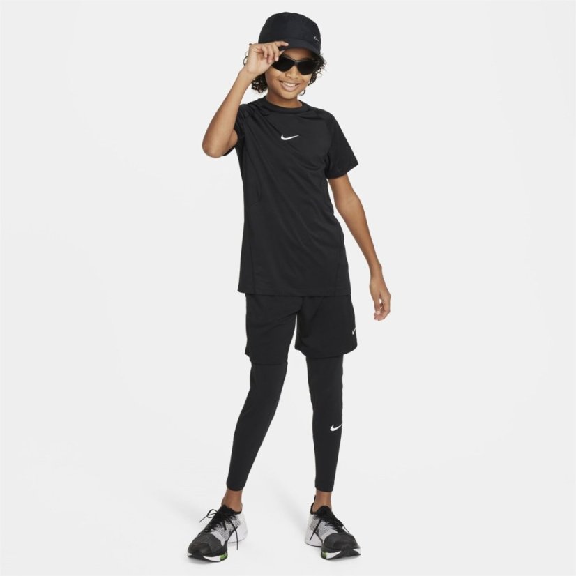 Nike Pro Big Kids' (Boys') Dri-FIT Short-Sleeve Top Black