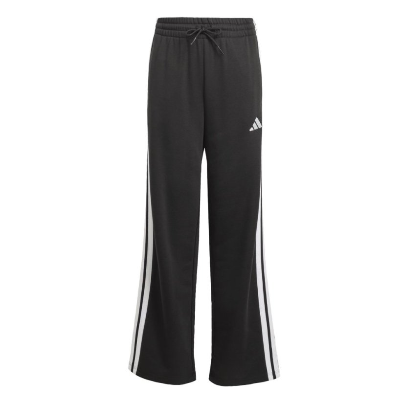 adidas Kids' Wide Leg Open Hem Fleece Joggers Black/White