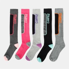 Campri Ski Sock 5PK Ladies Multi
