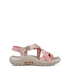 Skechers Multi Strap Toe Thong Slide Flat Sandals Womens Taupe