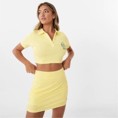 Slazenger Sofia Richie Polo Crop Top Yellow